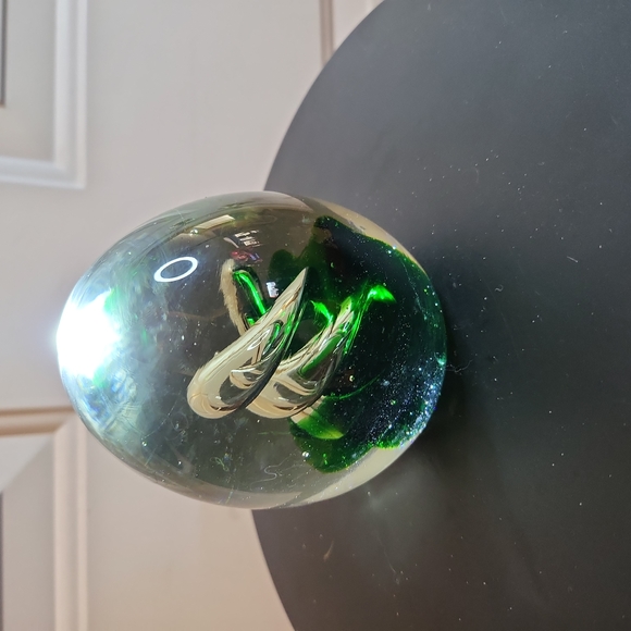 Glass Swirl Paperweight Magmum Vintage 4" - Picture 3 of 10